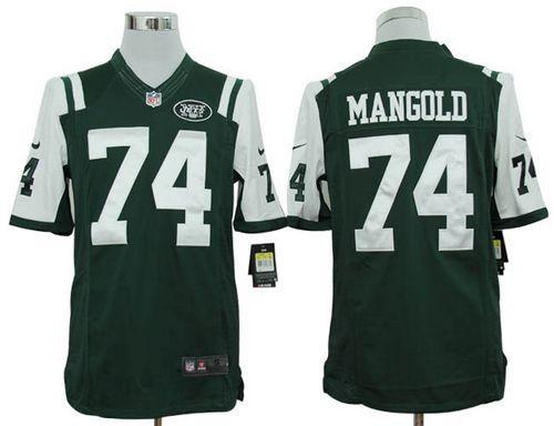  Jets #74 Nick Mangold Green Team Color Men's Stitched NFL Limited Jersey