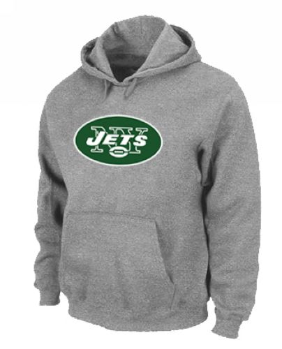 New York Jets Logo Pullover Hoodie Grey
