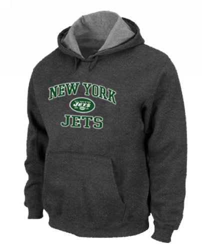 New York Jets Heart & Soul Pullover Hoodie Dark Grey