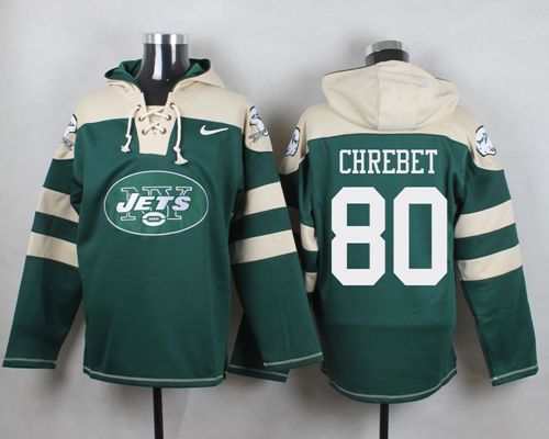  Jets #80 Wayne Chrebet Green Player Pullover NFL Hoodie
