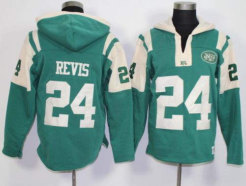 New York Jets #24 Darrelle Revis Green Player Winning Method Pullover NFL Hoodie