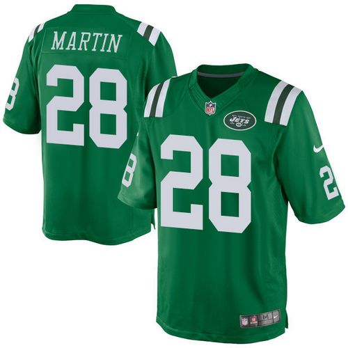  Jets #28 Curtis Martin Green Men's Stitched NFL Elite Rush Jersey