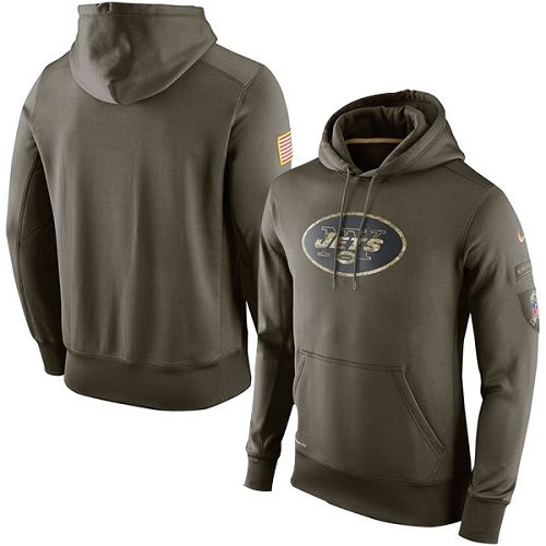 Men's New York Jets  Olive Salute To Service KO Performance Hoodie