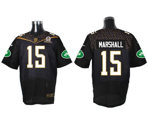  Jets #15 Brandon Marshall Black 2016 Pro Bowl Men's Stitched NFL Elite Jersey