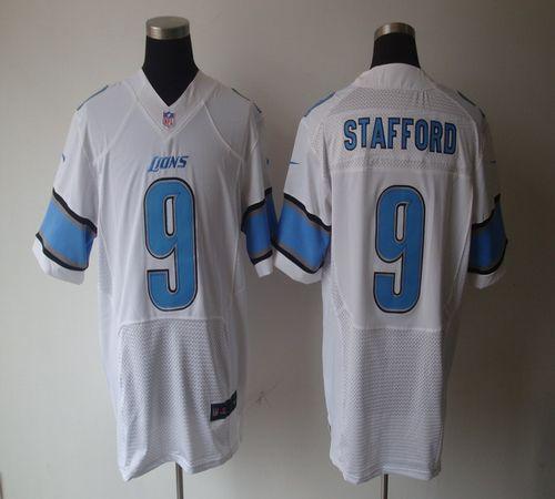 Lions #9 Matthew Stafford White Men's Stitched NFL Elite Jersey