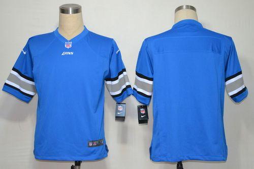  Lions Blank Blue Team Color Men's Stitched NFL Game Jersey