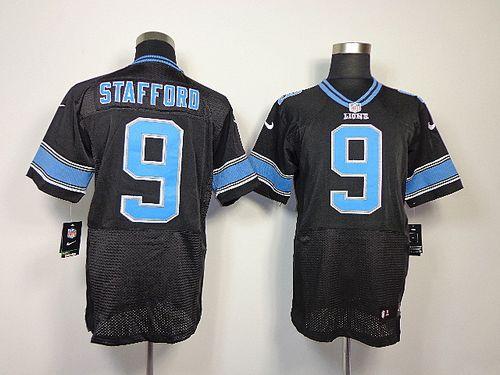  Lions #9 Matthew Stafford Black Alternate Men's Stitched NFL Elite Jersey