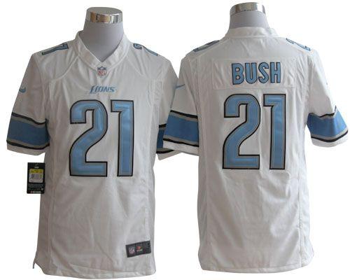  Lions #21 Reggie Bush White Men's Stitched NFL Game Jersey