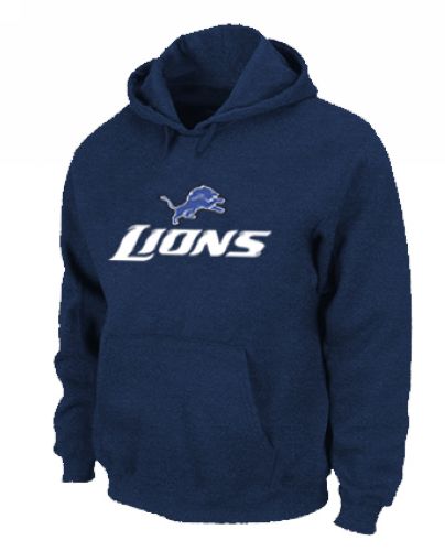 Detroit Lions Authentic Logo Pullover Hoodie Dark Blue