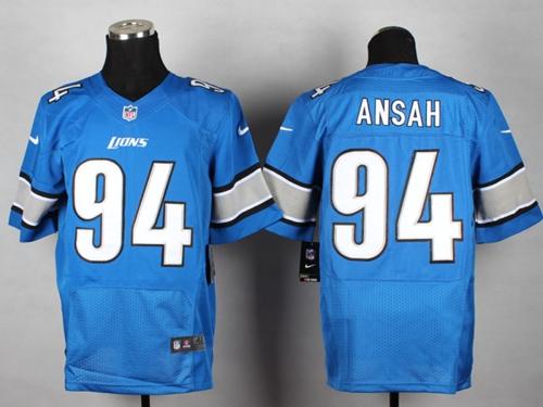  Lions #94 Ziggy Ansah Blue Team Color Men's Stitched NFL Elite Jersey
