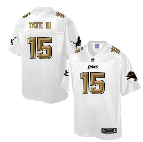  Lions #15 Golden Tate III White Men's NFL Pro Line Fashion Game Jersey