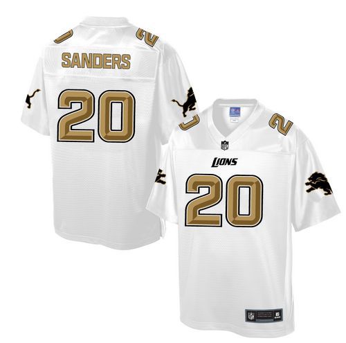  Lions #20 Barry Sanders White Men's NFL Pro Line Fashion Game Jersey