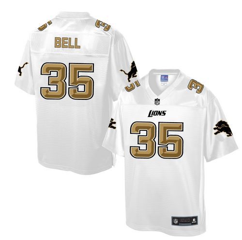  Lions #35 Joique Bell White Men's NFL Pro Line Fashion Game Jersey