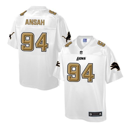  Lions #94 Ziggy Ansah White Men's NFL Pro Line Fashion Game Jersey