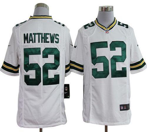  Packers #52 Clay Matthews White Men's Stitched NFL Game Jersey