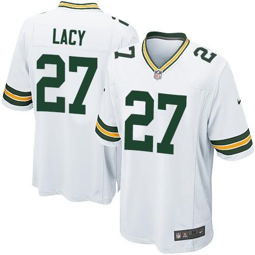  Packers #27 Eddie Lacy White Men's Stitched NFL Game Jersey