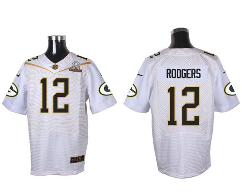  Packers #12 Aaron Rodgers White 2016 Pro Bowl Men's Stitched NFL Elite Jersey