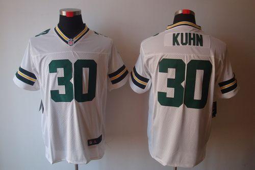 Packers #30 John Kuhn White Men's Stitched NFL Elite Jersey