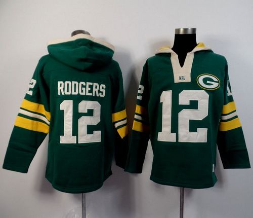 Green Bay Packers #12 Aaron Rodgers Green Player Winning Method Pullover NFL Hoodie