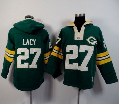 Green Bay Packers #27 Eddie Lacy Green Player Winning Method Pullover NFL Hoodie