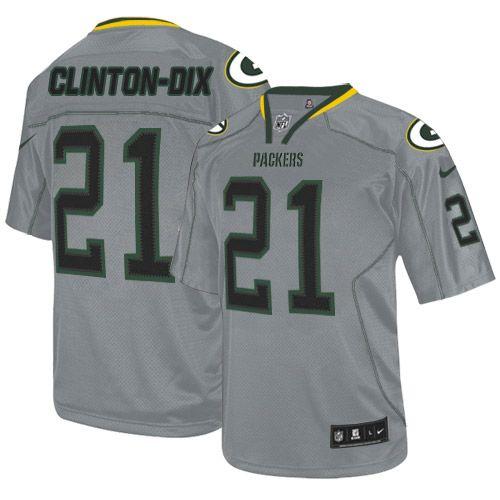  Packers #21 Ha Ha Clinton Dix Lights Out Grey Men's Stitched NFL Elite Jersey