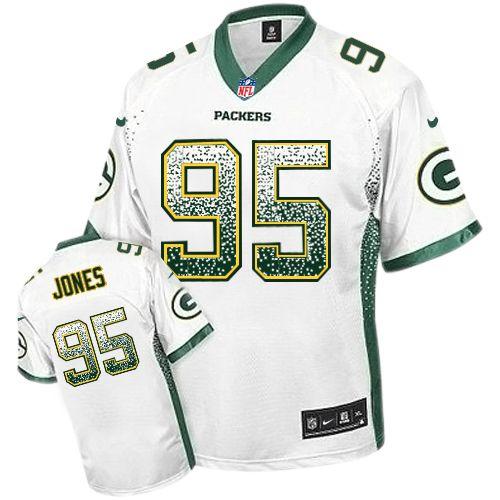  Packers #95 Datone Jones White Men's Stitched NFL Elite Drift Fashion Jersey