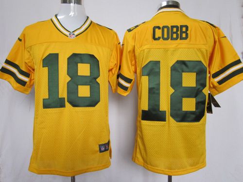  Packers #18 Randall Cobb Yellow Alternate Men's Stitched NFL Elite Jersey