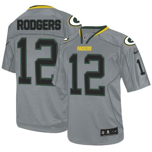  Packers #12 Aaron Rodgers Lights Out Grey Men's Stitched NFL Elite Jersey