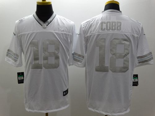  Packers #18 Randall Cobb White Men's Stitched NFL Limited Platinum Jersey