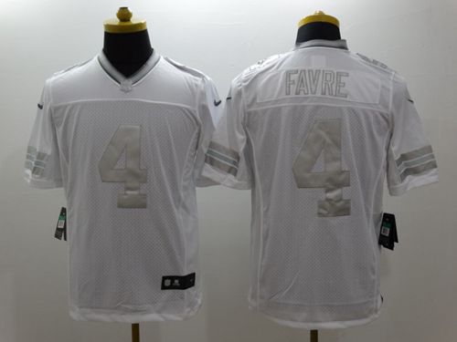  Packers #4 Brett Favre White Men's Stitched NFL Limited Platinum Jersey