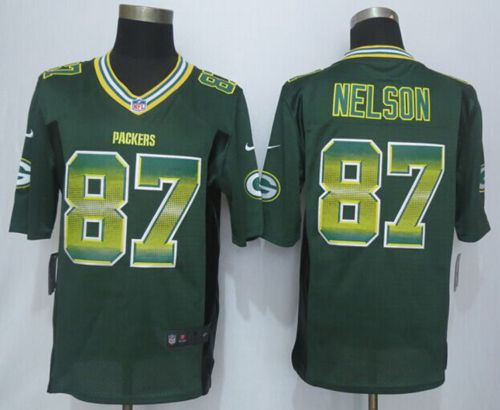  Packers #87 Jordy Nelson Green Team Color Men's Stitched NFL Limited Strobe Jersey