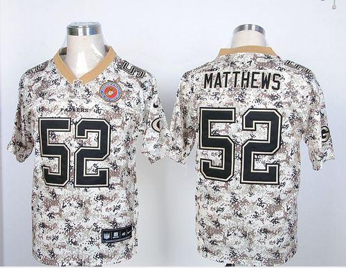  Packers #52 Clay Matthews Camo USMC Men's Stitched NFL Elite Jersey