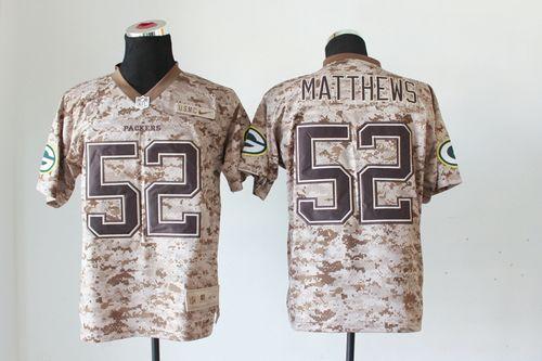  Packers #52 Clay Matthews Camo USMC Men's Stitched NFL New Elite Jersey
