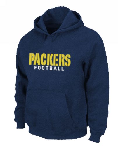 Green Bay Packers Font Pullover Hoodie Dark Blue