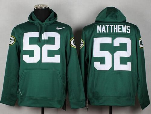 Green Bay Packers #52 Clay Matthews Green Pullover NFL Hoodie