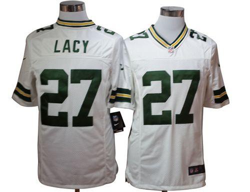  Packers #27 Eddie Lacy White Men's Stitched NFL Limited Jersey