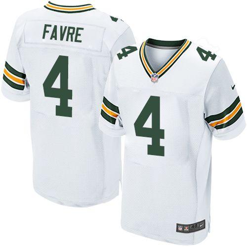  Packers #4 Brett Favre White Men's Stitched NFL Elite Jersey
