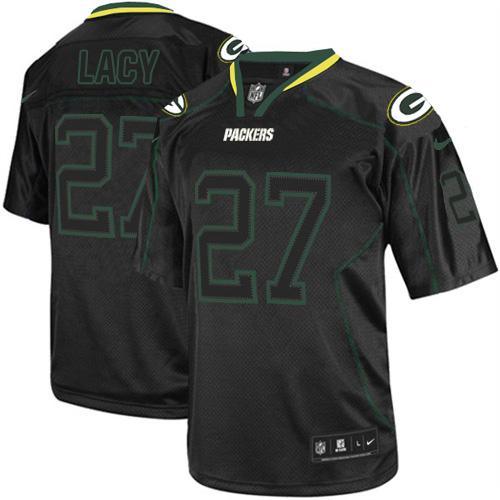  Packers #27 Eddie Lacy Lights Out Black Men's Stitched NFL Elite Jersey