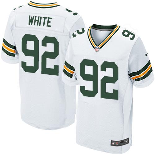  Packers #92 Reggie White White Men's Stitched NFL Elite Jersey