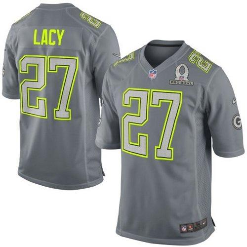  Packers #27 Eddie Lacy Grey Pro Bowl Men's Stitched NFL Elite Team Sanders Jersey
