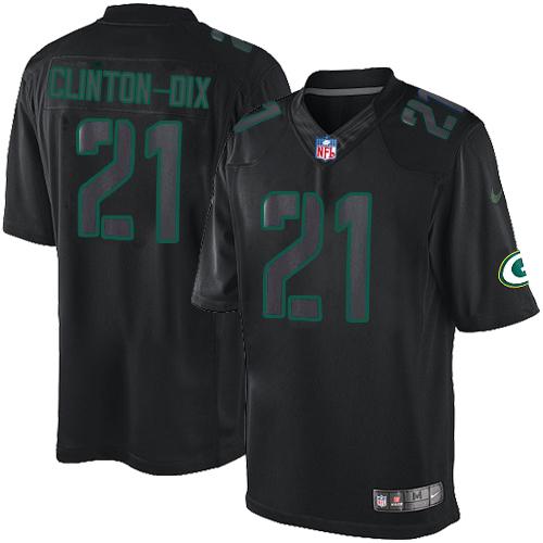  Packers #21 Ha Ha Clinton Dix Black Men's Stitched NFL Impact Limited Jersey