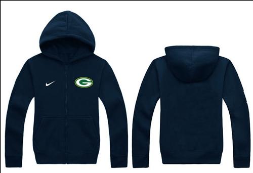  Green Bay Packers Authentic Logo Hoodie Navy Blue