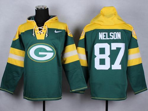  Packers #87 Jordy Nelson Green Player Pullover NFL Hoodie