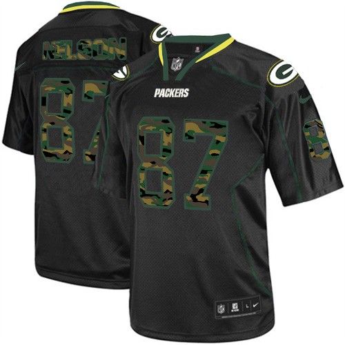 Packers #87 Jordy Nelson Black Men's Stitched NFL Elite Camo Fashion Jersey