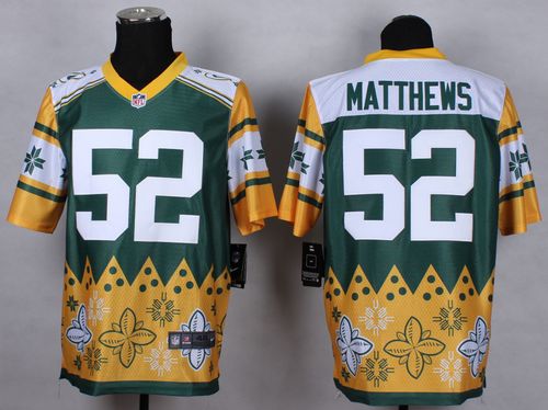  Packers #52 Clay Matthews Green Men's Stitched NFL Elite Noble Fashion Jersey