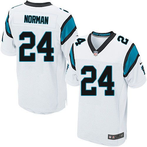  Panthers #24 Josh Norman White Men's Stitched NFL Elite Jersey