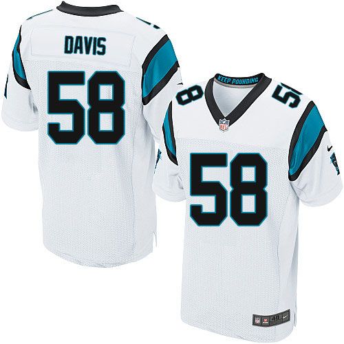  Panthers #58 Thomas Davis White Men's Stitched NFL Elite Jersey