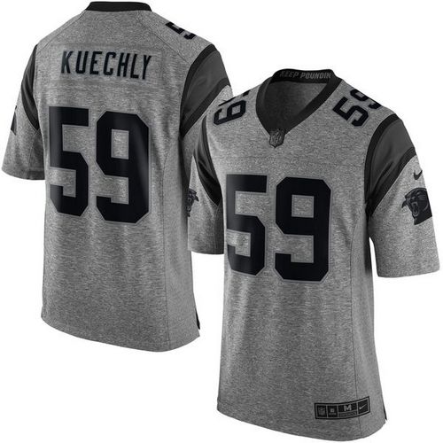  Panthers #59 Luke Kuechly Gray Men's Stitched NFL Limited Gridiron Gray Jersey