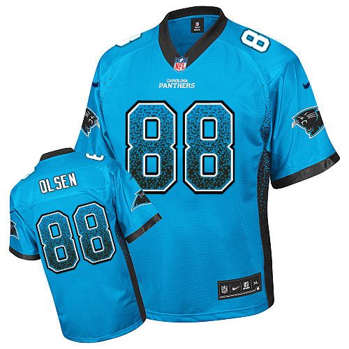  Panthers #88 Greg Olsen Blue Alternate Men's Stitched NFL Elite Drift Fashion Jersey