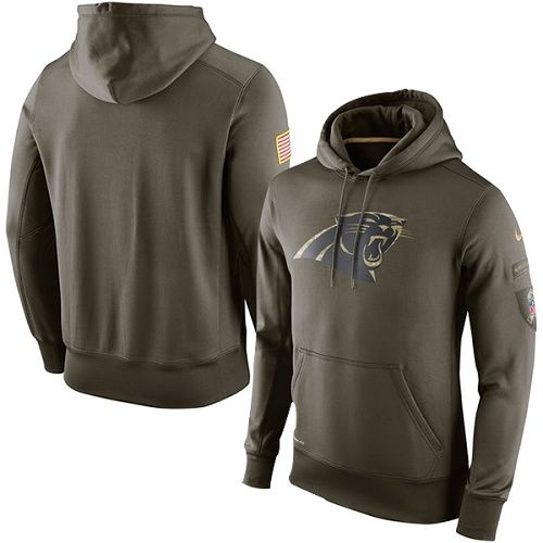 Men's Carolina Panthers  Olive Salute To Service KO Performance Hoodie